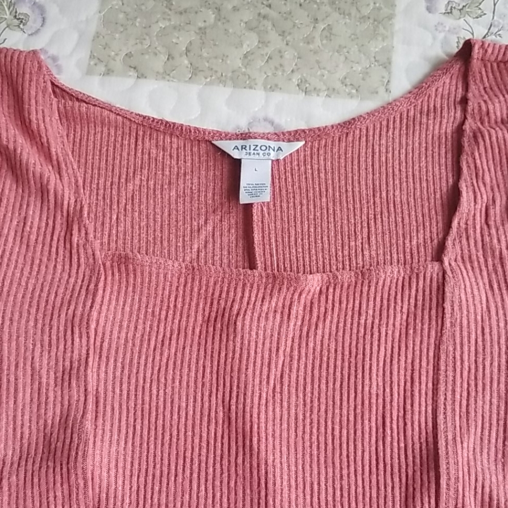 Arizona Yuma Rose Square Neck Ribbed Bodysuit - Picture 8 of 16